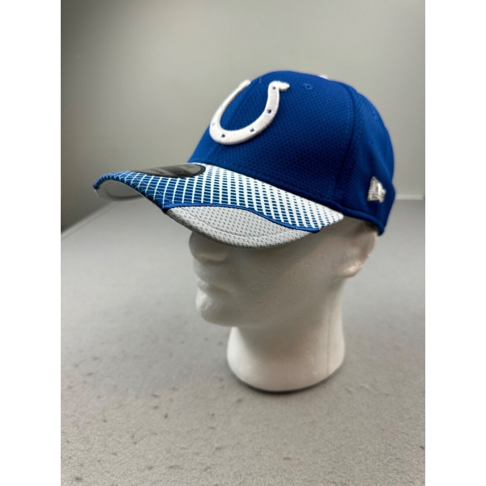 NEW Indianapolis Colts New Era 39THIRTY NFL Screen Vize FlexFit Cap Hat Size S/M